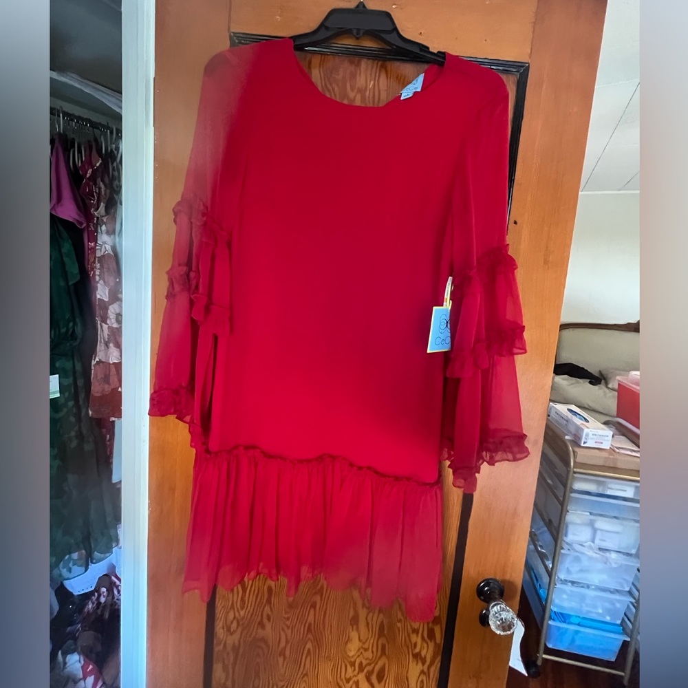 Cici *NWT* red ruffle dress